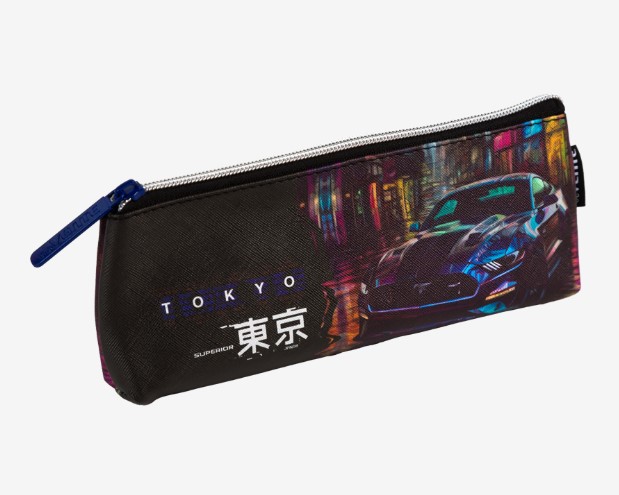 Пенал 'deVENTE Label. Tokyo Drift' 21x8x3,5 см, треугольный для 45 предметов, на молнии, 7026507