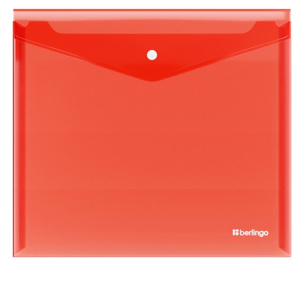 Папка-конверт на кнопке Berlingo 'No Secret', А5+, 200 мкм, красная, EFb_05003