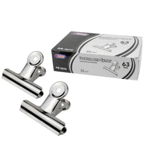 Зажим для бумаг 63 мм, (6 шт;уп), AR-1070