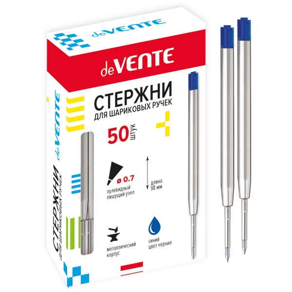 Стержень для ручек шариковых автоматических 'deVENTE' d=0,7 мм , 98 мм , синий, 5074800
