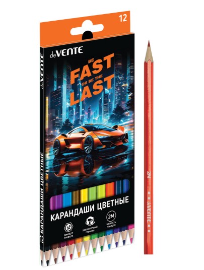 Карандаши цветные 'deVENTE. Fast Or Last' 06 цветов, 2М, диаметр грифеля 2,8 мм, 5021537