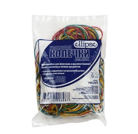 Резинки для денег Ellipse 200 г 60 мм ассорти, HMG007Е