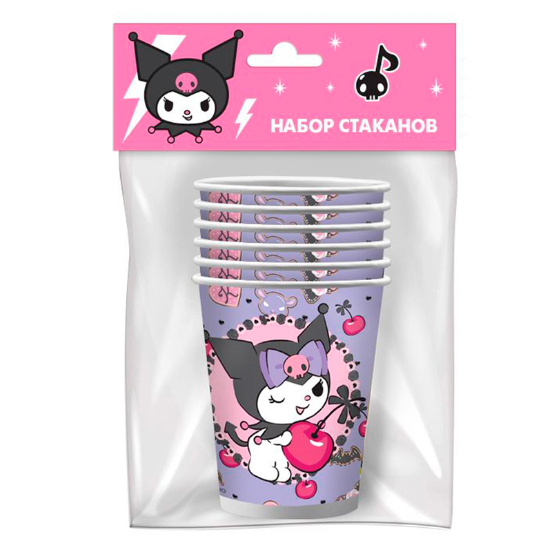 Набор стаканов бумажных 'Kuromi', (6 шт;уп), 310977