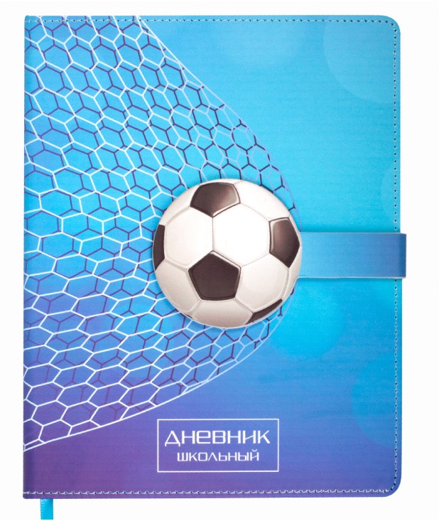 Дневник 1-4 класс 48 л., кожзам (твердая), застежка, ЮНЛАНДИЯ, ФУТБОЛ, 105958