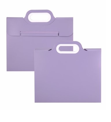 Папка-картотека Alingar, 332х302 мм, на резинке, прорезная ручка, пластик, сиреневый,  AL12817;2