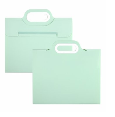 Папка-картотека Alingar, 332х302 мм, на резинке, прорезная ручка, пластик, зеленый,  AL12817;1