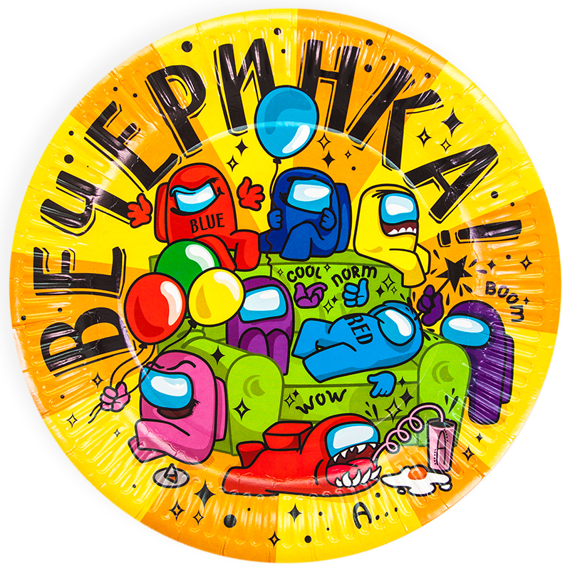 Тарелки (7'';18 см) Игра Среди Нас, Вечеринка, 6 шт., 77288-m