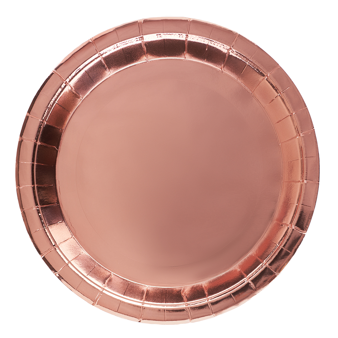 Тарелки Волна веселья 9'';23 см, Розовое Золото, Металлик, (6 шт;уп), 690061