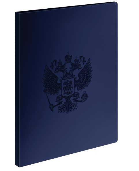 Папка на 2 кольцах СТАММ 'Герб' А4, 25 мм, 700 мкм, пластик, сапфир, ММ-32150