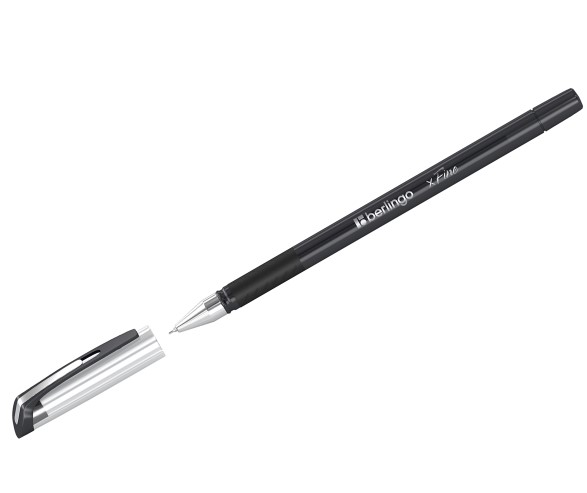 Ручка шариковая Berlingo 'xFine' черная, 0,3 мм, грип, CBp_03501