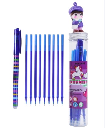 Ручка гелевая со стираемыми чернилами INTENSITY CARTOON, СИНЯЯ, +9 стержней, M-5424T-70