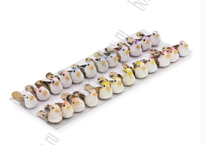 Птички декоративные 2,8 см (24 шт) SF-7838, микс №3, 712-003