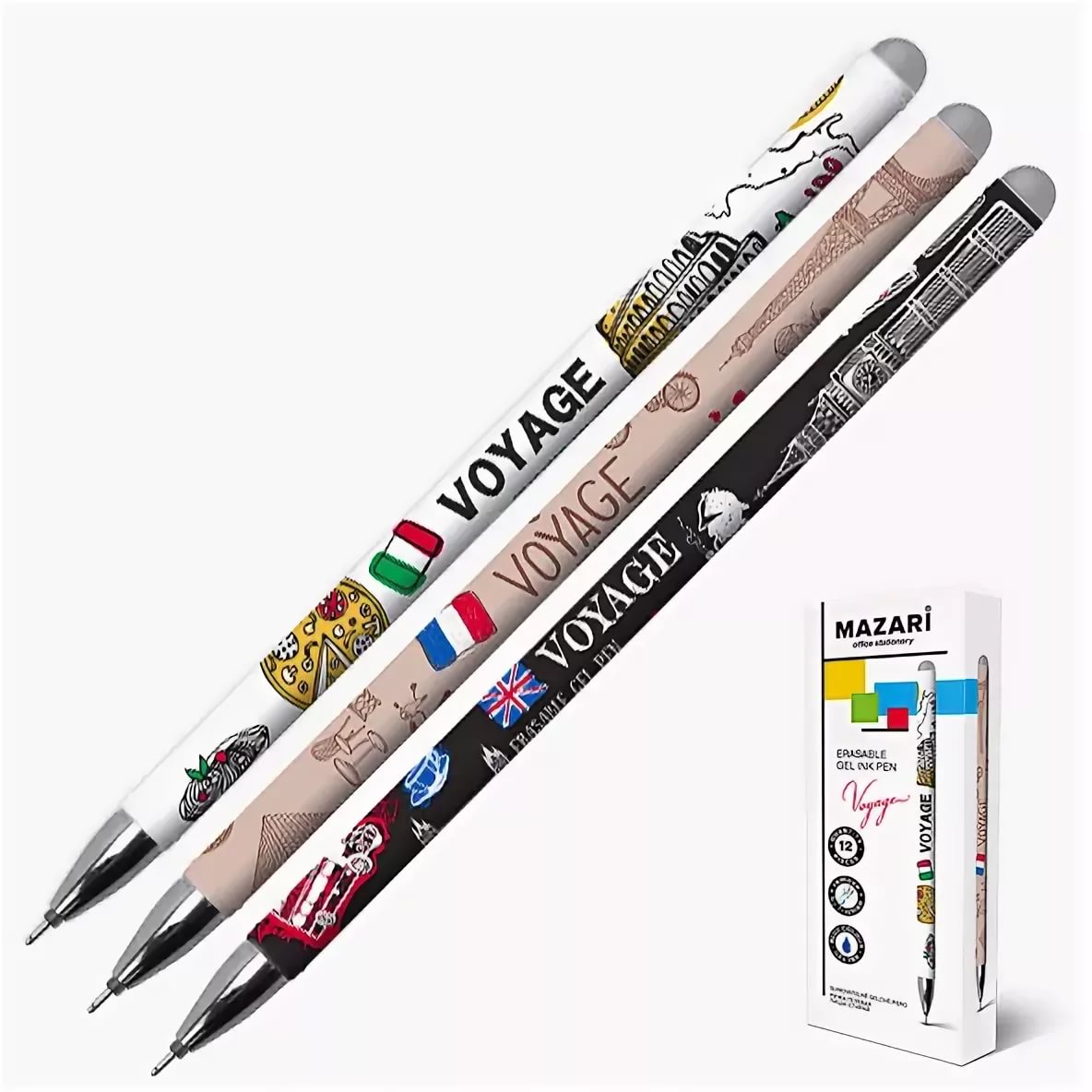 Ручка гелевая пиши-стирай Mazari 'Voyage' синяя, 0,5 мм., корпус пластик, М-5531