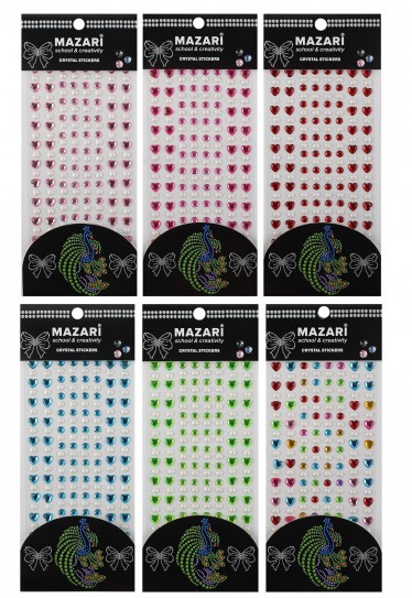 Стразы-наклейки акриловые СЕРДЦА+КРУГ, M-8708