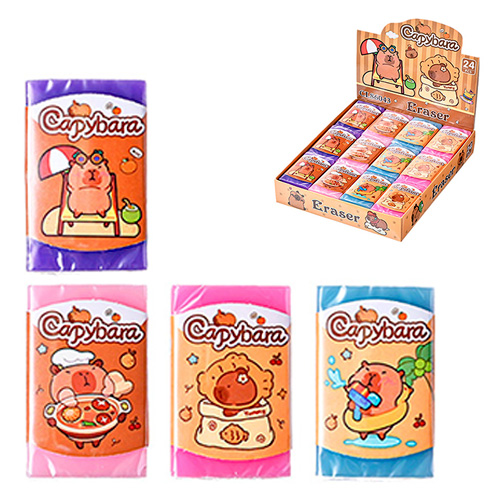 Ластик CAPYBARA, 4.4х2.8х1см, ассорти 4 дизайна, CL86043