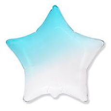 Шар фольга '18' Звезда, Бело- голубой, градиент, 301500BGАS