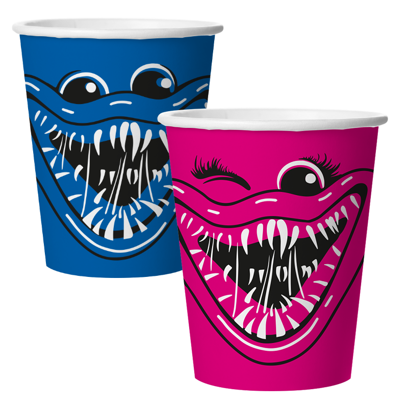 Набор стаканов бумажных , 'Зубастики', 250 мл , (6 шт;уп), 77411