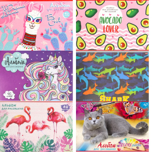 Альбом для рисования 40л., А4, Profit (ассорти)