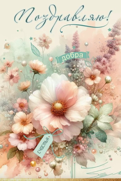 Открытка Поздравляю! Добра. Счастья, 50001937