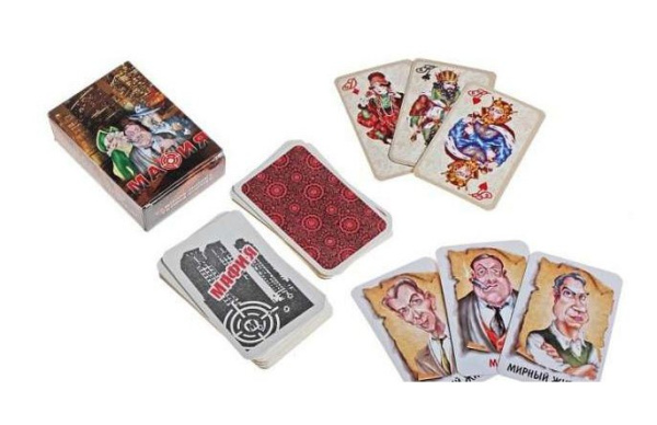 Карточная игра 'Мафия-мини', Задира-Плюс, в плёнке, 17 л. Мафия+ 36 л. колода карт 'Русские', 4076