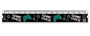 Линейка, 15 см, Game Over, алюминий, 59971