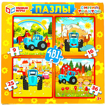 Синий Трактор. Набор пазлов 4 в 1: 9-16-25-36. 175х175х50 мм